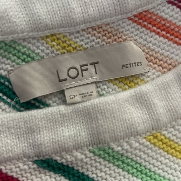 Loft Petites Striped Button Down Sweater Tank - Picture 3 of 3